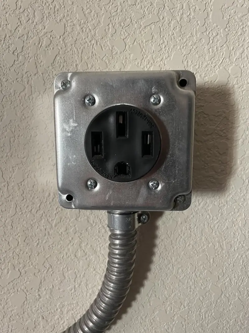 NEMA 14-50 outlet installed for Smart Home Electrical in Santa Rita Ranch